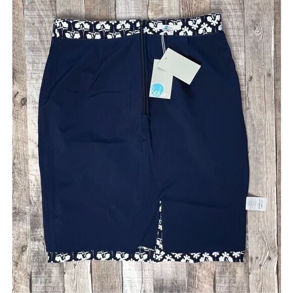 Boden Blue White Floral Petite Pencil Skirt sz 10P NWT Retails $110 - Picture 10 of 12